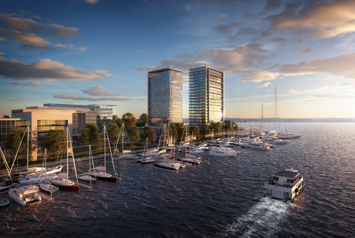 Peninsula at Harbor Point rendering of office towers